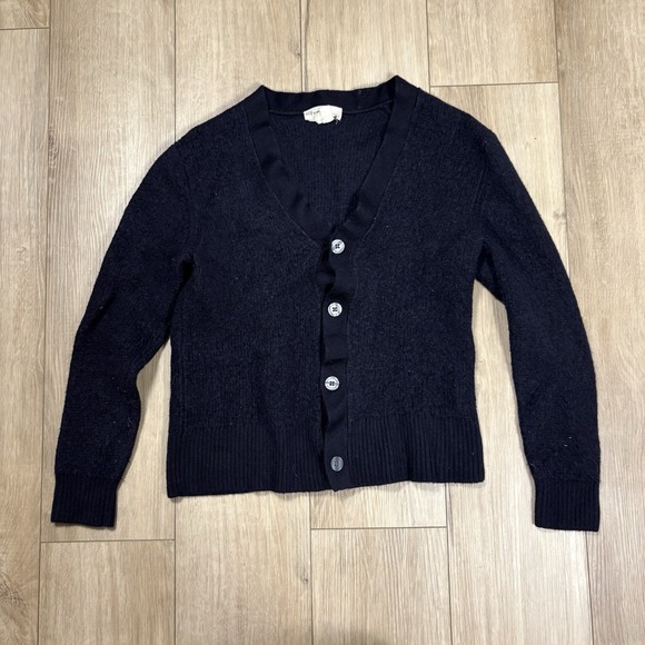 Ted Baker Sweaters - Ted Baker Long Sleeve Cardigan Navy Blue SWEATER Medium Wool V Neck